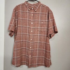 WeatherProof Vintage Washable Linen Men's Short Sleeve Shirt Button Down XL‎